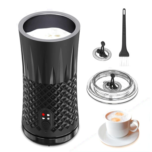 PUTECCH Electric Milk Frother, 4-in-1 Milk Frother and Steamer, Automatic Warm and Cold Foam Maker for Coffee, Latte, Hot Chocolate, Cappuccinos, Macchiato, Black