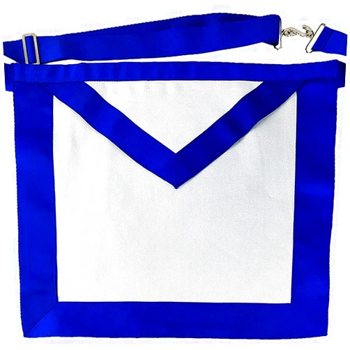 Aeiniweraabbcc Masonic Master Mason Blue Lodge Apron White Cloth Blue Grosgrain Ribbon Border