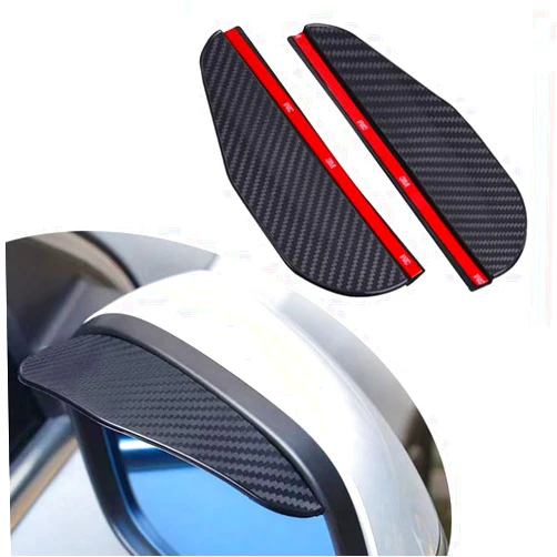Fluher 2 PCS Car Rear View Mirror Rain Eyebrow, 6.8