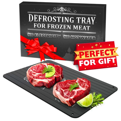 The Little Green Change Quick Defrosting Tray for Frozen Meat, Fish, and Vegetables – 11.6