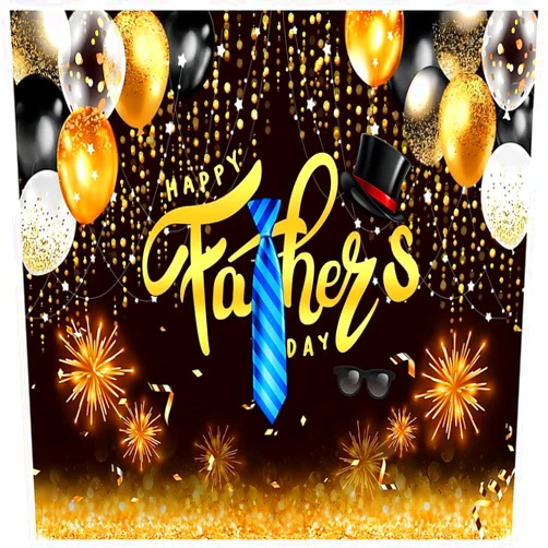 YYNXSY Happy Father's Day Photography Backdrop Father's Day Decoration for Photography Father's Day Party Decor Father's Day Banner Backdrops for Photography 10X10FT YY-9505 Gold