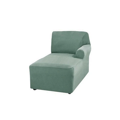 XOOTOO Left/Right Thick L Shape Sofa Chaise Lounge Cover, Stretch Sofa Chaise Protector for Living Room Chaise Slipcover Chaise Lounge Couch Cover Machine Washable (Green,Chaise Lounger(Right))