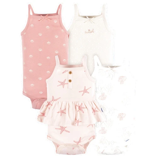 Gerber 4-Pack Baby Girls Flamingo Fun Sleeveless Onesies® Bodysuits