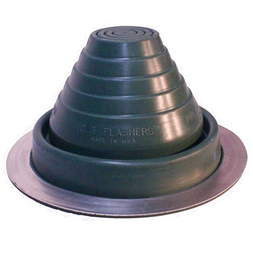 Flashers #3 Green EPDM Flexible Roof Jack Pipe Boot Metal Roofing Pipe Flashing (Pipe OD 1/4