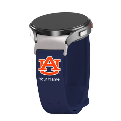 Affinity Bands Auburn Tigers Custom Name HD Watch Band Compatible with Samsung Galaxy Watch 4-7 (Long Navy)