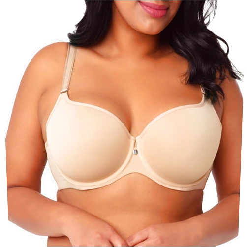 Curvy Couture Women's Tulip Smoothing Plus Size Push Up T shirt Bra