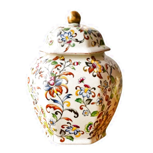 RUVOO Ginger Jar Vase Jar Storage Jar Ceramic Ginger Jar with Lid Temple Jar with Lids Storage Jar Vintage Porcelain Jars for Flower Vases Decorative Jars Ginger Jars