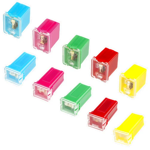 BFXM 10 PCS Automotive Fuse Assortment for Pickup Trucks, Sedans, and SUVs (20 A/30 A/40 A/50 A/60 A), Each Model Includes One Tall Profile and One Low Profile Box Shaped Micro Cartridge Fuse
