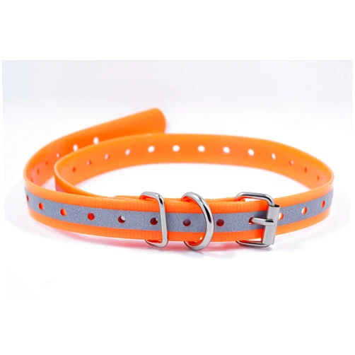 TrainPro 27 ½” X ¾” Replacement Dog Collar Strap Band w/Double Buckle Loop - All Brands Pet Training Bark, Shock, e-Collars and Fences. Wide Variety of Bold Standard Colors and Reflective Choices.