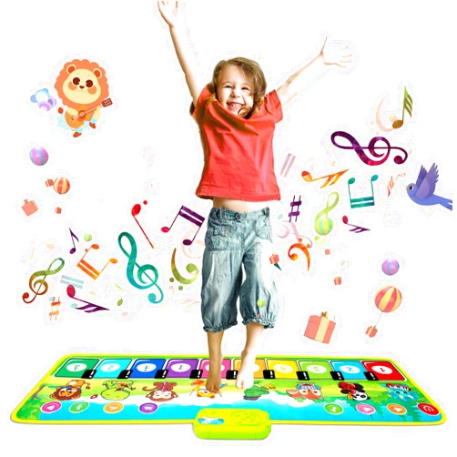 Lonfypeng Floor Piano Mat for Toddlers, Baby Piano Sensory Mats Educational Dancing Keyboard Carpet Animal Sounds Blanket Touch Playmat Musical Mats with Recording Playback Toddler Piano Toys for Girl