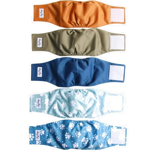 JoyDaog Reusable Dog Belly Bands for Male Dogs Diapers,5 Pack Premium Washable Dog Diapers Male Puppy Nappies Wrap,S