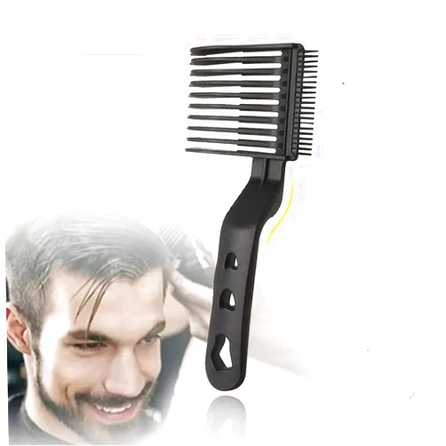 Stcyutdaa Men's Fade Combs Tool,Barber Comb for Fading, Curved Positioning Flat Top Hair Comb Barber Supplies for Travel, Home, Hair Salon（Black）