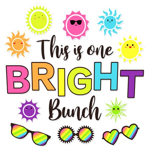 ChicRosa 46Pcs Summer Cutouts Tropical Sun Sunglasses Cut Outs with 100Pcs Glue Points This is One Bright Bunch Hawaiian Party Cut-Outs Accents Bulletin Board Decor for Back to School Classroom Party