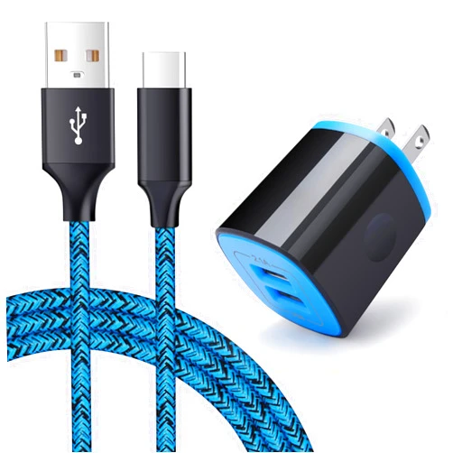 ANDHOT USB Type C Charger for Moto G Pure/G Play 2024/G Power 2025 2024/G Stylus 5G 2023/G 2025/G Fast/Z3 Play/G7/G8/Z4/Z3/Z2,AndHot 2 Port USB Adapter Wall Charger with 6FT USB C Fast Charging Cable Cord