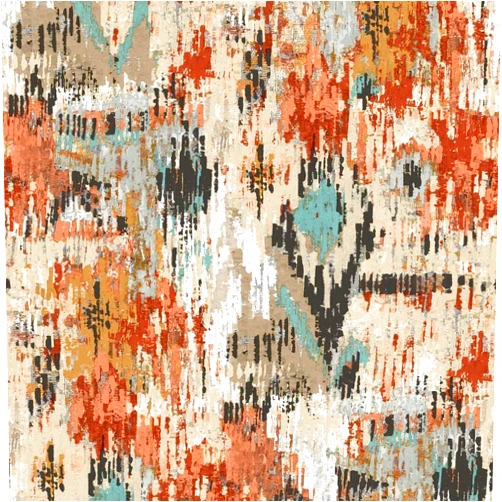 RoomMates RMK11247RL Orange Aztec Peel and Stick Wallpaper