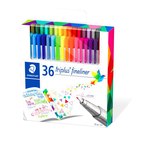 STAEDTLER Color Pen Set, Set of 36 Assorted Colors (Triplus Fineliner Pens)