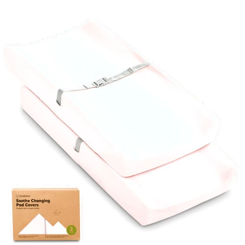 KeaBabies 2-Pack Organic Changing Pad Covers for Girl, Boy, Neutral - 100% Cotton Changing Table Pad Cover, Soft Baby Nursery Diaper Changing Pad Sheets,Contour Changing Pads Liners,Change Pad Cover (Mist Rose)