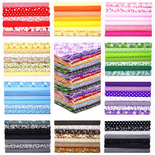 Oudain 100 Pcs 10 x 10 Inch Cotton Fabric Squares Quilting Fabric Bundles Patchwork Floral Quilting Supplies Gift for Christmas Sewing DIY