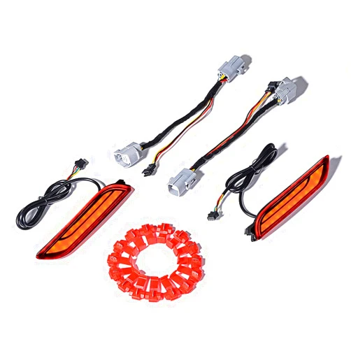 Astra Depot USA Replacement Rear Bumper Reflector Add-on Red LED Running Brake Lights Sequential Turn Signal Lamps Compatible With 2017 2018 2019 2020 Toyota Camry VX70