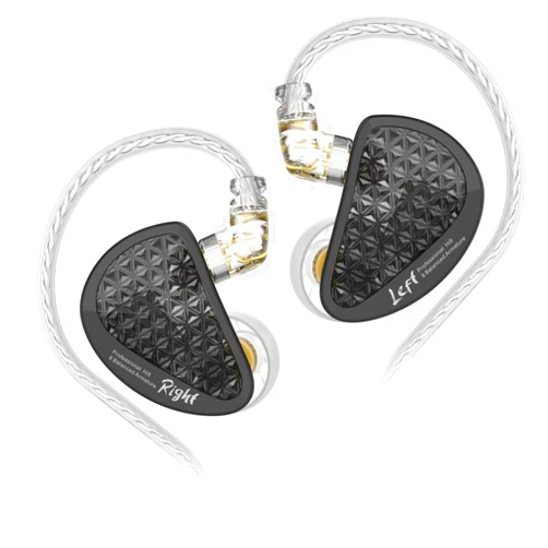 Linsoul KZ AS16 Pro 16BA Balanced Armature Drivers Earphones HiFi Bass in Ear Monitor Earphones with Detachable 0.75mm 2 pin Cable (Black, without Mic)