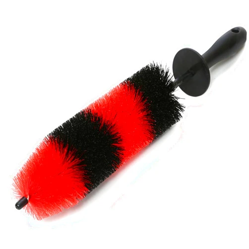 TAKAVU Master Wheel Brush, Easy Reach Wheel and Rim Detailing Brush 18’’ Long Soft Bristle, Car Wheel Brush, Rim Tire Detail Brush,Multipurpose use for Wheels,Rims,Exhaust Tips,Motorcycles (Red)