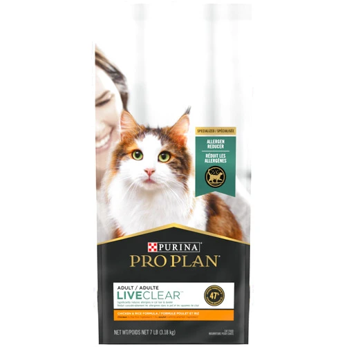 Purina Pro Plan LiveClear with Probiotics Allergen Reducing Adult Dry Cat Food & Cat Shampoo