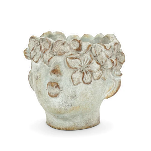 Abbott Collection 27-BACI-041-SM Small Kissing Face Planter, Grey