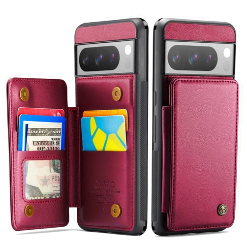 Ruiheshiyi for Google Pixel 8 Pro Wallet Case with Card Holder, for Google Pixel 8 Pro Wallet Case for Women Men with RFID Blocking Durable Kickstand Shockproof Case for Google Pixel 8 Pro (Red)