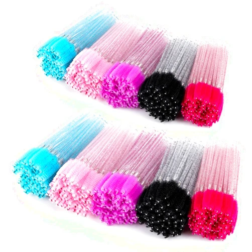 Tbestmax 1000 Disposable Mascara Wands Eyelash Brush Spoolies for Eyebrow Eye Lash Extension Colorful