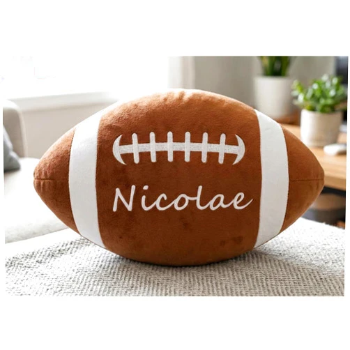 Springcos Personalized Football Pillow with Name Gift for Boy Girl Custom Sports Pillows with Name Birthday Gifts