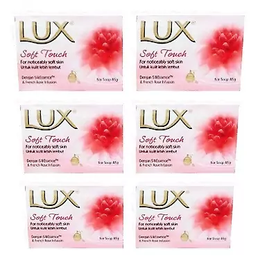 Lux Bundle of 6 Lux Soft Touch Soap 85g x 6 Bars