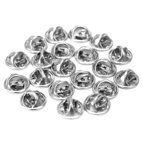 ReFaXi 20 Pcs Silver Comfort Fit Butterfly Clutch Metal Pin Backs Replacement