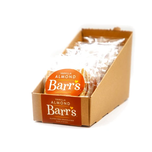 Mrs. Barr's Natural Foods Mrs. Barr’s Natural Foods Granola Bars | Vanilla Almond | Certified Organic Gluten Free Oats | Soft Texture | Small Batch | Gourmet Quality | Real Ingredients | 2 Ounces (12 Pack)