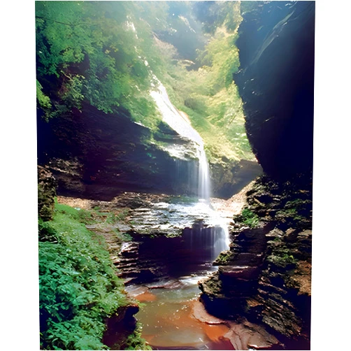 Impact Posters Gallery Watkins Glen New York Waterfall Nature Woods Scenery Wall Decor Art Print Poster (16x20)