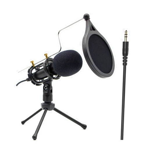 LOOYUAN Condenser Recording Microphone, 3.5mm Plug Mic for PC, Broadcast Microphone for Singing, Gaming, Computer, Desktop, Laptop, MAC Windows, Online Chatting, Podcast, Skype, YouTube