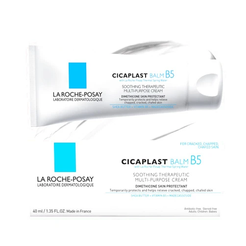 La Roche-Posay Cicaplast Balm B5 UV SPF 50, Vitamin B5 + Shea Butter + Tribioma + Madecassoside + Zinc Oxide Sunscreen, Post Treatment Skin Protectant With SPF, Multi-Purpose Cream For Dry Skin