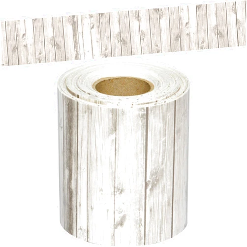 Teacher Created Resources White Wood Straight Rolled Border Trim - 50ft - Decorate Bulletin Boards, Walls, Desks, Windows, Doors, Lockers, Schools, Classrooms, Homeschool & Offices