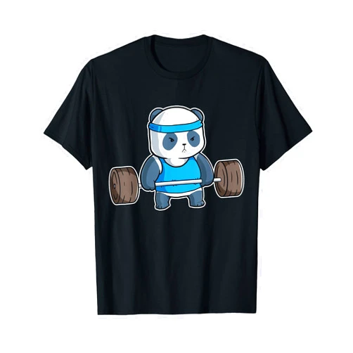 BCC Funny Gym Workout Panda Shirts & Fitness Gifts Panda Bear Fit Weightlifting Gym Workout Training Deadlift T-Shirt