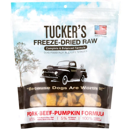 Tucker's Raw Frozen Freeze Dried Raw Dog Food, Pork, Beef & Pumpkin Formula 14oz