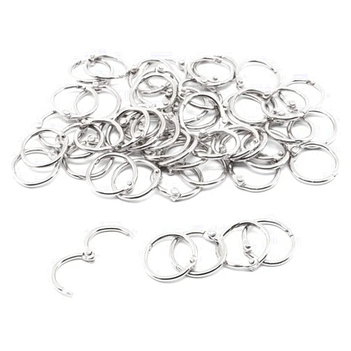 SWZHAI 50 Pcs Binder Rings 0.5 Inch, Nickel Plated Steel Paper Rings Office Book Rings Small Key Rings, Metal Loose Leaf Binder Rings Clips for Index Cards