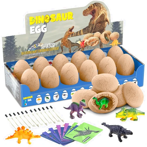 CAPKIT 12 Unique Dinosaur Eggs, Dinosaur Eggs Excavation/Dino Eggs Dig Kit with Toys for Kids 3-5 5-7 8-12, Dinosaur Fossil Eggs - Archaeology STEM Crafts Birthday for Boys & Girls