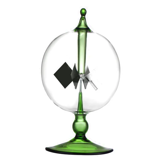 DORAMI Green Solar Power Radiometer Crookes Solar Energy Spinning Vanes Glass Windmill Gift Home Desk Decoration