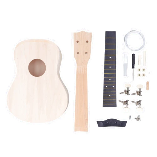 LiebeWH 24 Inch DIY Ukulele Kit Handmade Guitar Build Kit Wooden Concert Ukulele Kit for Home Performance and Practicing