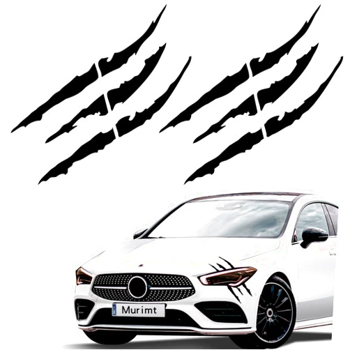 Murimt 2Pcs Black Claw Marks Car Decals, Waterproof Vinyl Stickers for Door & Bumper