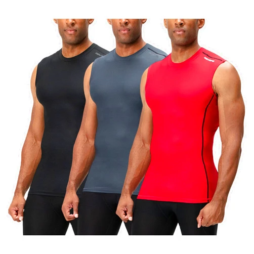 DEVOPS 3 Pack Men's Athletic Compression Shirts Sleeveless