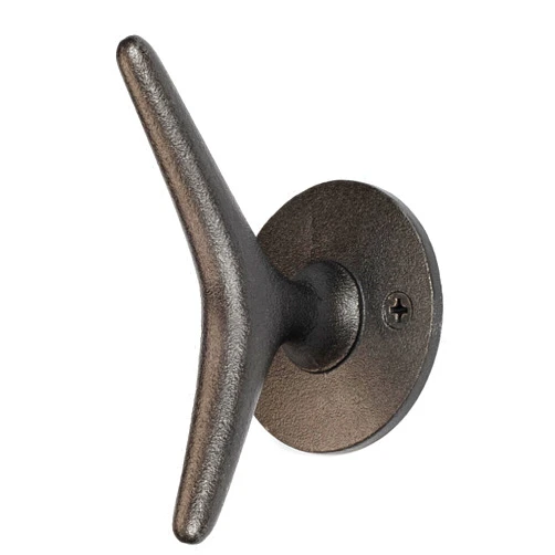 Claimed Corner Cast Iron Coat Hooks - Boat Cleat Nautical Marine Entryway Decor Multi-Purpose Hat Towel Hanging Hook - Durable & Rust-Resistant - Includes Mounting Hardware - 4 Pack (Large, Natural)