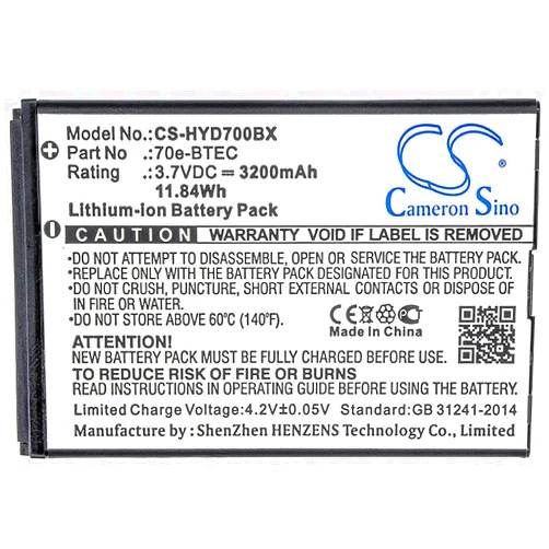 CS BATTERY Replacement Battery for Honeywell Dolphin 60s, 70e, 75e,fits Part No 70e-BTEC, BAT-EXTENDED-01, 60S-Batt-1, 3.7V 3200mAh Li-ion