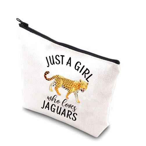 XYANFA Jaguars Makeup Bag Jaguars Lover Gift Jaguars Animal Tiger Fans Gift Just a Girl Who Loves Jaguars Zipper Pouch (WHO LOVES JAGUARS)