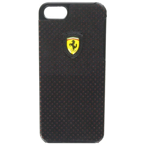 CG Mobile Ferrari Leather Snap-on Case for your iPhone 5/5s (Black & Red)