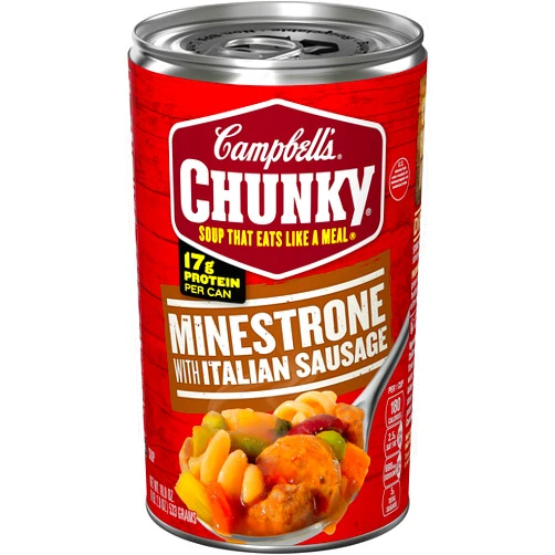 Campbell's Campbell’s Chunky Soup, Minestrone with Italian Sausage Soup, 18.8 Oz Can